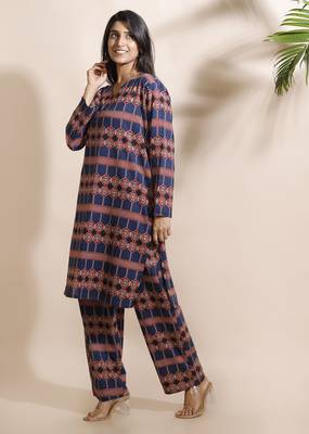 Blue everyday wear cotton co-ord set for women 2