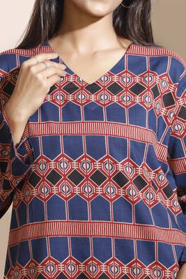 Blue everyday wear cotton co-ord set for women 4