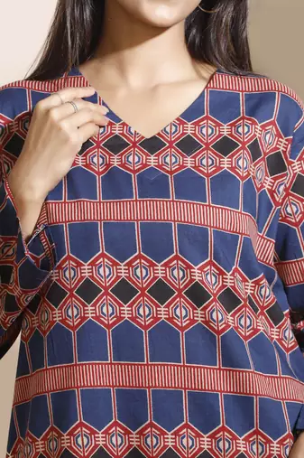 Blue everyday wear cotton co-ord set for women