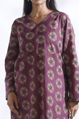 Wine everyday wear cotton co-ord set for women 4