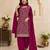 Rani pink embroidered georgette salwar suit with dupatta