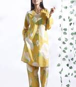 Yellow everyday wear cotton co-ord set for women