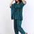 Green polka dot printed cotton kaftan co-ord set for women