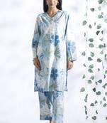 Blue everyday wear cotton co-ord set for women