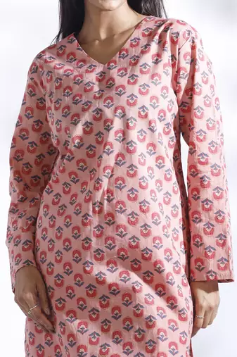 Pink everyday wear cotton co-ord set for women