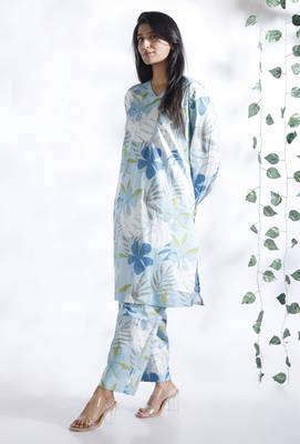 Blue everyday wear cotton co-ord set for women 2