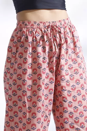 Pink everyday wear cotton co-ord set for women