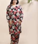 Black everyday wear cotton co-ord set for women