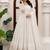 White faux georgette thread & sequin embroidered suit set