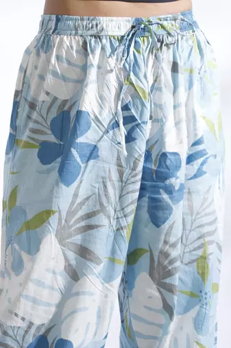 Blue everyday wear cotton co-ord set for women