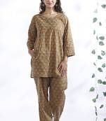 Yellow everyday wear cotton co-ord set for women