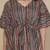 Aqua-blue stripe printed cotton kaftan co-ord set for women