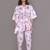 Pink motif printed cotton kaftan co-ord set for women