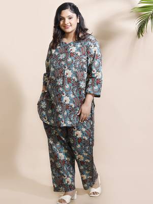 Blue everyday wear cotton co-ord set for women 1