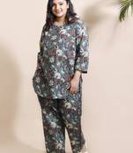 Blue everyday wear cotton co-ord set for women