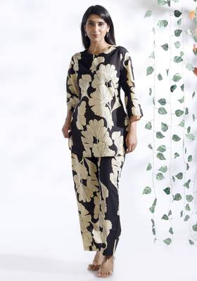 Black everyday wear cotton co-ord set for women 1