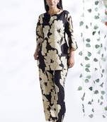 Black everyday wear cotton co-ord set for women