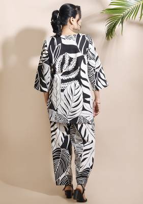 Black everyday wear cotton co-ord set for women 2