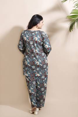 Blue everyday wear cotton co-ord set for women 2