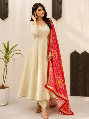 Summer special printed maslin embroidered kurti pant dupatta set 1
