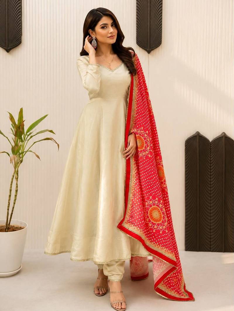 Summer special printed maslin embroidered kurti pant dupatta set