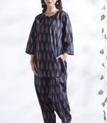 Blue everyday wear cotton co-ord set for women