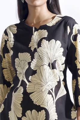 Black everyday wear cotton co-ord set for women 3