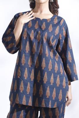 Blue everyday wear cotton co-ord set for women 3