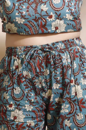Blue everyday wear cotton co-ord set for women