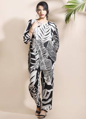 Black everyday wear cotton co-ord set for women 5