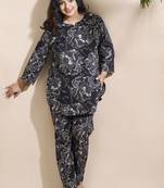 Black everyday wear cotton co-ord set for women