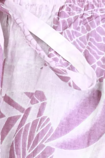 Pink motif printed cotton kaftan co-ord set for women