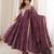 Purple rayon mirror embroidered gown set with dupatta