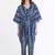 Blue abstract printed cotton kaftan co-ord set for women