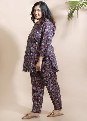 Blue everyday wear cotton co-ord set for women 1