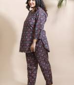 Blue everyday wear cotton co-ord set for women