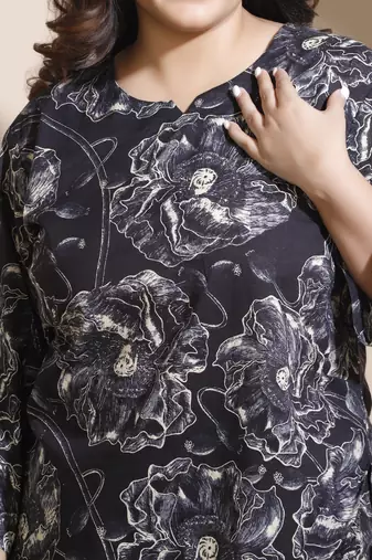 Black everyday wear cotton co-ord set for women