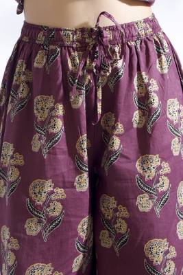 Wine everyday wear cotton co-ord set for women 4