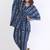 Blue abstract printed cotton kaftan co-ord set for women
