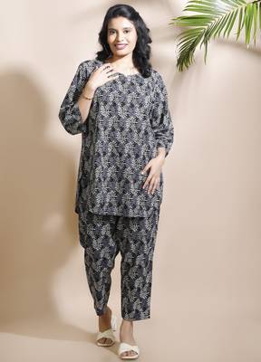 Black everyday wear cotton co-ord set for women 1