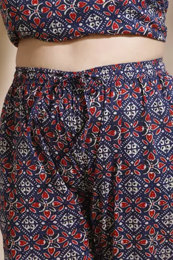 Blue everyday wear cotton co-ord set for women