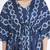Blue abstract printed cotton kaftan co-ord set for women