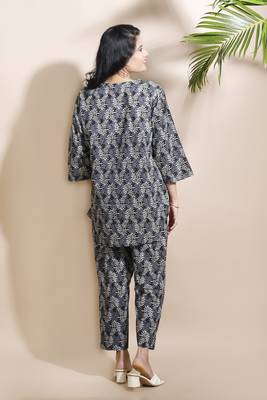 Black everyday wear cotton co-ord set for women 2