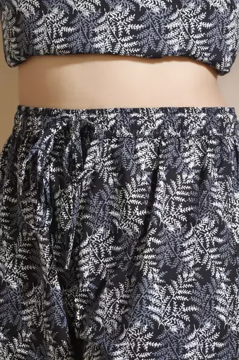 Black everyday wear cotton co-ord set for women