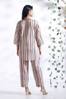 Pink everyday wear cotton co-ord set for women 2