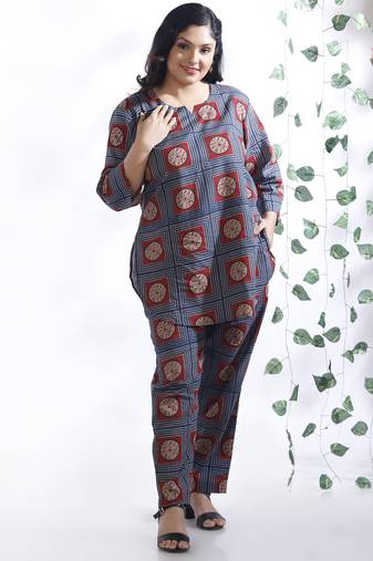 Pink everyday wear cotton co-ord set for women