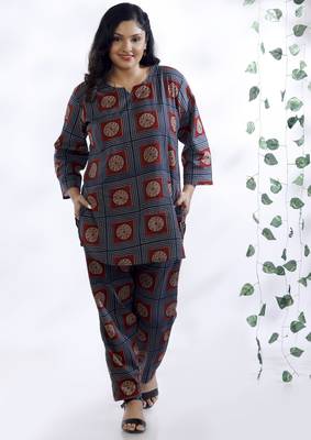 Blue everyday wear cotton co-ord set for women 1