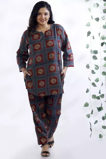 Blue everyday wear cotton co-ord set for women