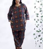 Blue everyday wear cotton co-ord set for women