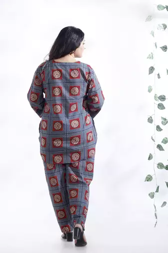 Pink everyday wear cotton co-ord set for women